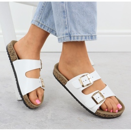 EVento Damenflip flops mit Schnallen weißer Ereignis 8323 4