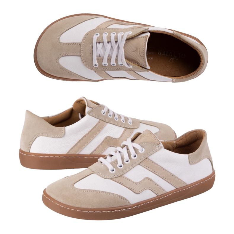 Barfuß Frauen -Lederschuhe Olivier Eliza Białe weiß 2