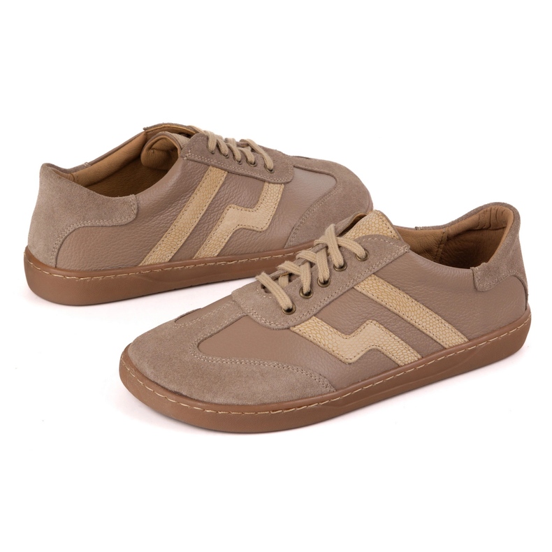 Barfuß Frauen -Lederschuhe Olivier Eliza Dark Beige 1
