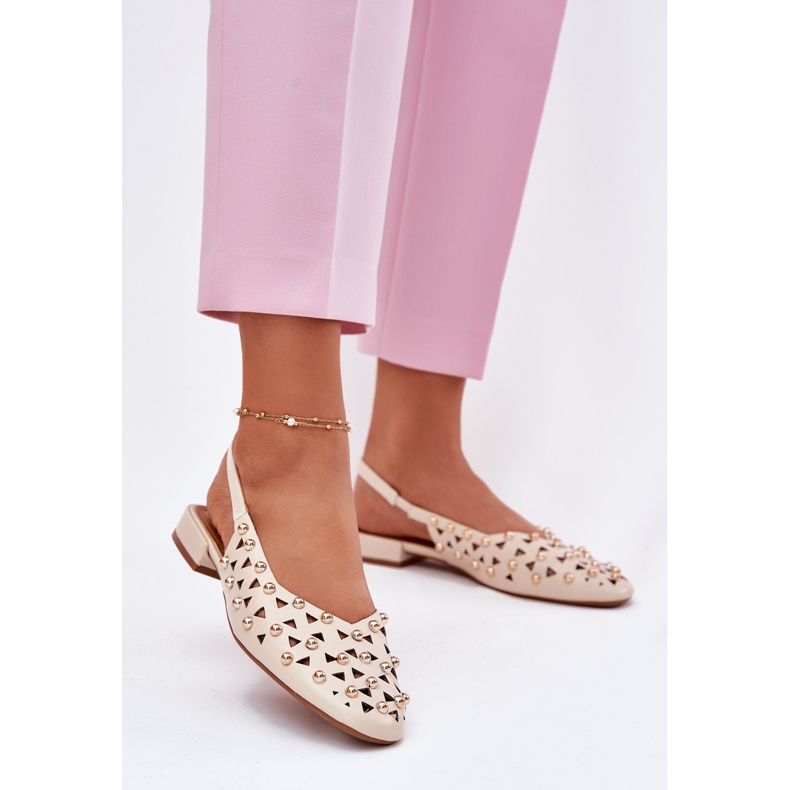 Inna Dekoriertes flach -Heed Ballerinas Beige 2