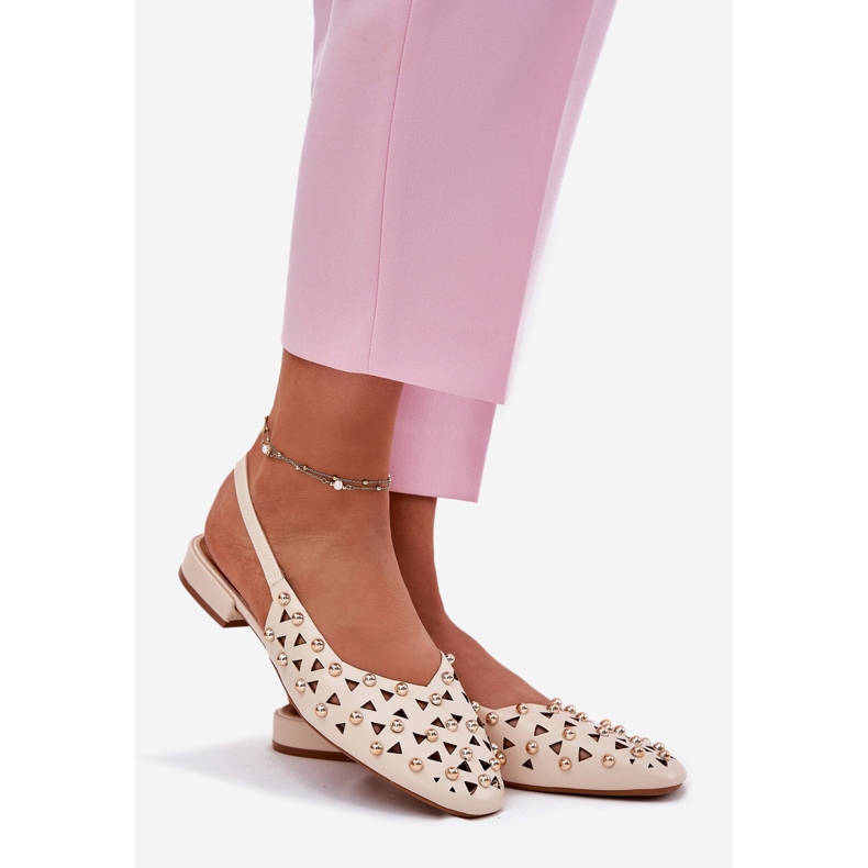 Inna Dekoriertes flach -Heed Ballerinas Beige 1