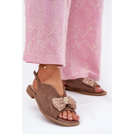 S.Barski Frauensandalen mit flachem Bug s. Barski KV51-014 Dark Beige 2