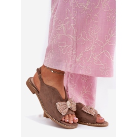 S.Barski Frauensandalen mit flachem Bug s. Barski KV51-014 Dark Beige 1