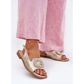 S.Barski Frauensandalen mit einem dekorativen Detail von S. Barski KV51-081 PLN golden 2