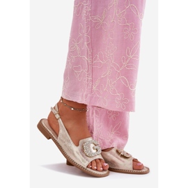 S.Barski Frauensandalen mit einem dekorativen Detail von S. Barski KV51-081 PLN golden 1