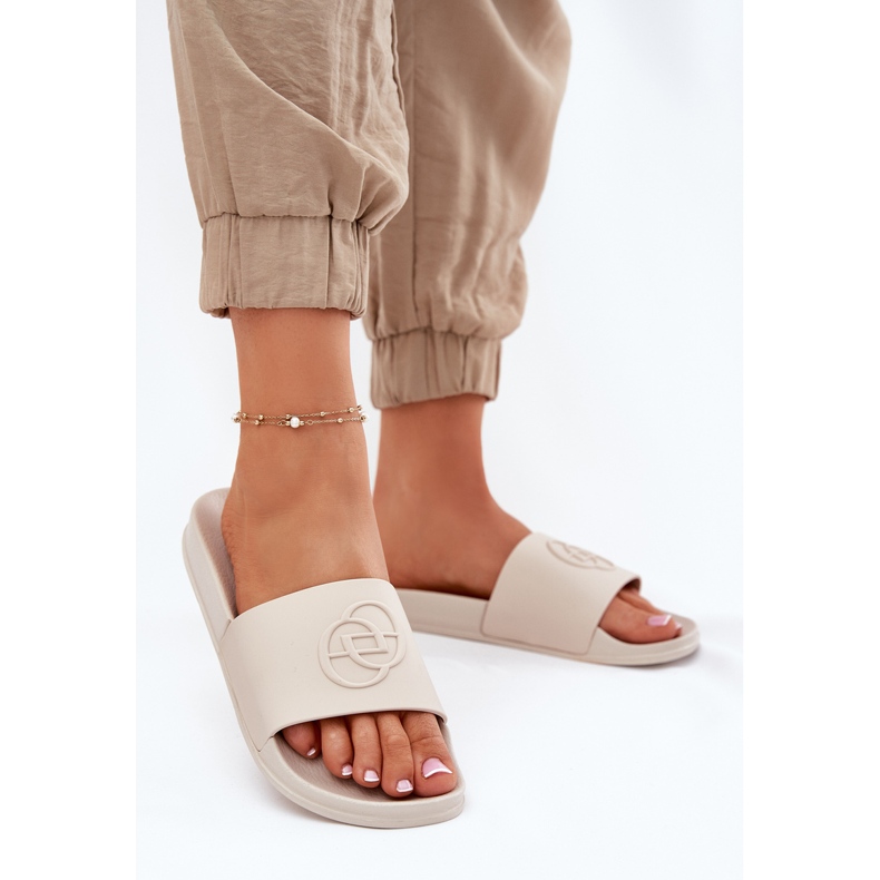 EVento Leichte Frauenruhschuhe mit dekorativem Presse beige 2