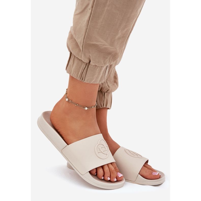 EVento Leichte Frauenruhschuhe mit dekorativem Presse beige 1