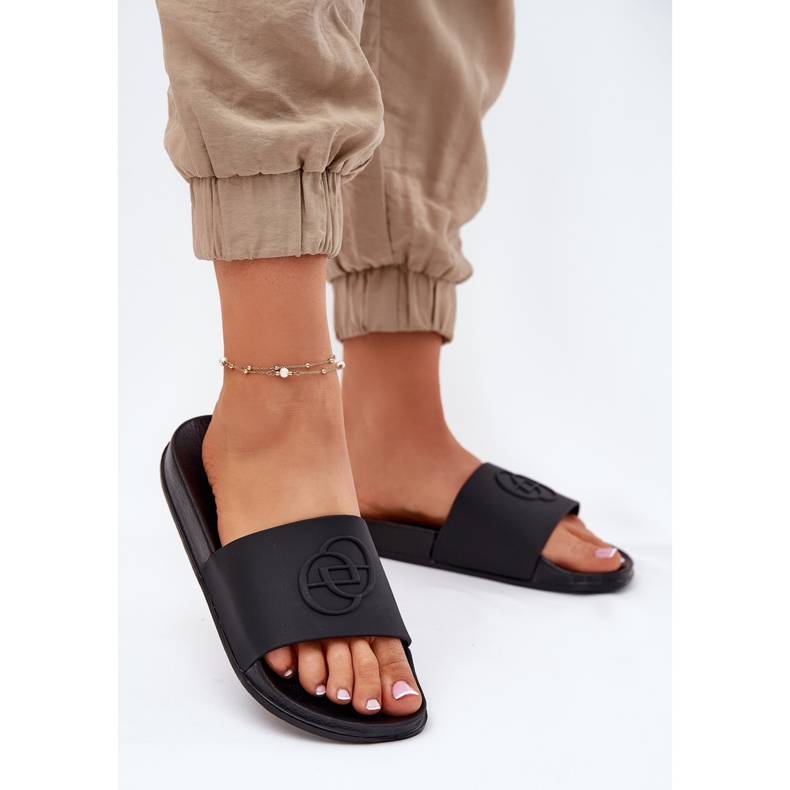 EVento Leichte Frauen -Flip -Flops mit dekorativem schwarzem Schwarz 2