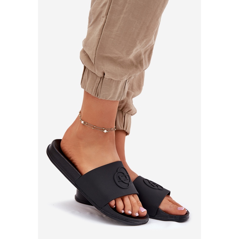 EVento Leichte Frauen -Flip -Flops mit dekorativem schwarzem Schwarz 1