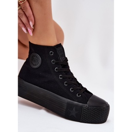 Damen -Sneaker auf der Big Star RR274742 Black Platform schwarz 8