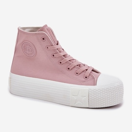 Frauen -Sneaker auf der Plattform Big Star RR274739 Pink rosa 4