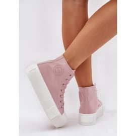 Frauen -Sneaker auf der Plattform Big Star RR274739 Pink rosa 5