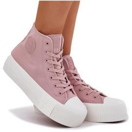 Frauen -Sneaker auf der Plattform Big Star RR274739 Pink rosa 8