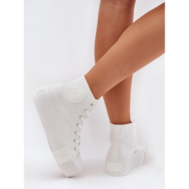 Frauen -Sneaker auf der Plattform Big Star RR274743 Weiß 3
