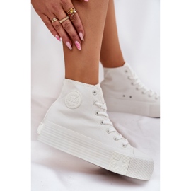 Frauen -Sneaker auf der Plattform Big Star RR274743 Weiß 6