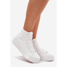 Frauen -Sneaker auf der Plattform Big Star RR274743 Weiß 1