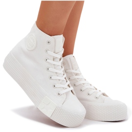 Frauen -Sneaker auf der Plattform Big Star RR274743 Weiß 7