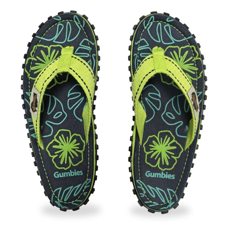 Flip-Flops Gumbies Islander Flip-Flops Lime Hibiscus Gu-FiSl148 grün 1