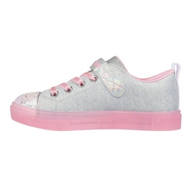 SKECHERS S Lichter Twinke Sparks Heather Magic 314703L-GYPK Schuhe silber- 1