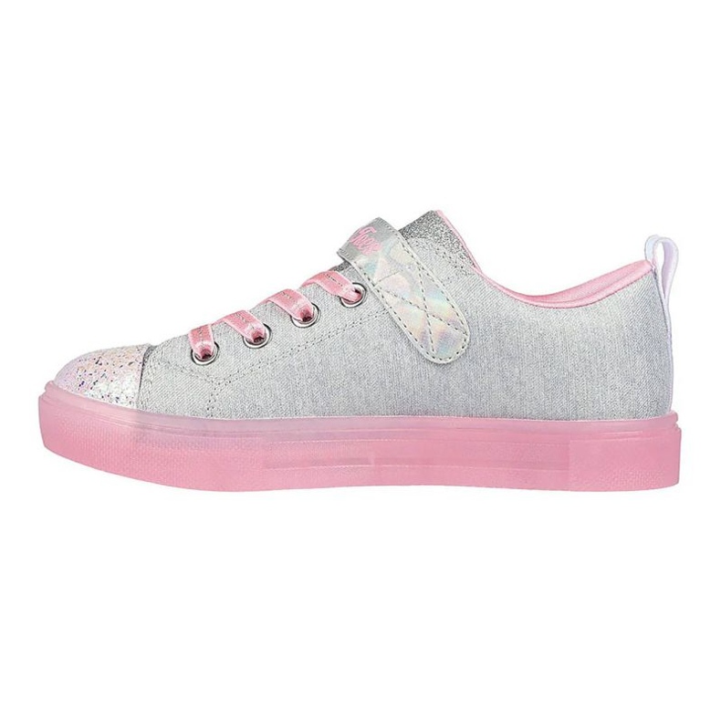 SKECHERS S Lichter Twinke Sparks Heather Magic 314703L-GYPK Schuhe silber- 1