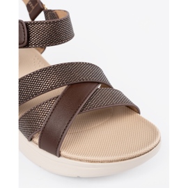 Sergio Leone Braune Sandalen auf einer weißen Plattform 5