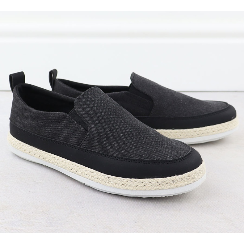 Nowacki Herrenschuhe Espadrilles rutschten in schwarz 0017-t aus 1
