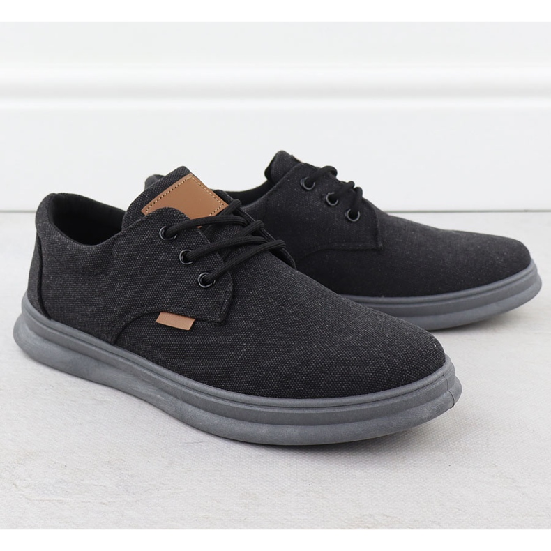 Herren lässige Schuhe Textile Black Nowacki 1059-H schwarz 1