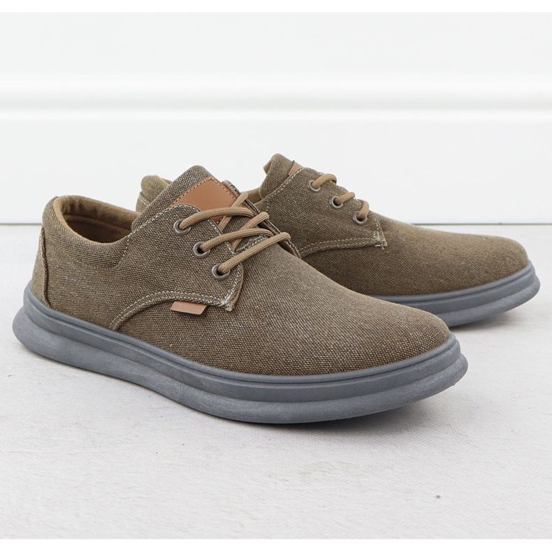 Herren lässige Schuhe Textile braun nowacki 1059-h beige 1