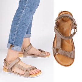 Olivier Frauensandalen barfußfreundlicher Leder beige 8