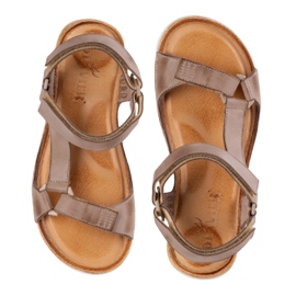 Olivier Frauensandalen barfußfreundlicher Leder beige 7