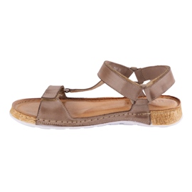 Olivier Frauensandalen barfußfreundlicher Leder beige 2