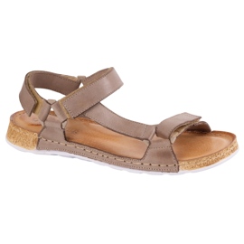 Olivier Frauensandalen barfußfreundlicher Leder beige 3
