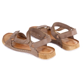 Olivier Frauensandalen barfußfreundlicher Leder beige 6