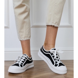 Schwarze Plateau-Sneaker für Damen 3