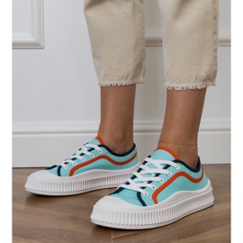 Blaue Plateau-Sneaker für Damen 1