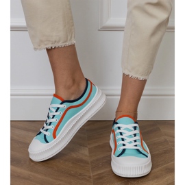 Blaue Plateau-Sneaker für Damen 5