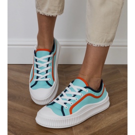 Blaue Plateau-Sneaker für Damen 3