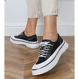 Schwarze Plateau-Sneaker für Damen 3