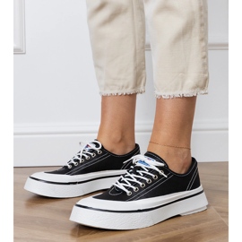 Schwarze Plateau-Sneaker für Damen 4