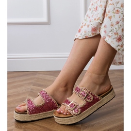 Pink Espadrilles Glitzer mit Schnallen rosa 2