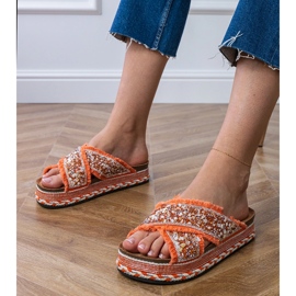 Orange Flip Flops mit Streifen 1
