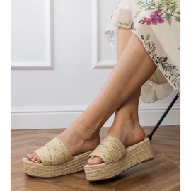 Golden Pantoffers Espadrilles auf der Plattform 2