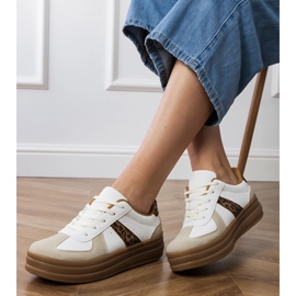 Frauen -Leoparden -Sneaker auf der Plattform weiß 2