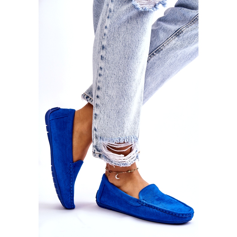 Evento Damen Wildleder Loafer Blau Morreno 4