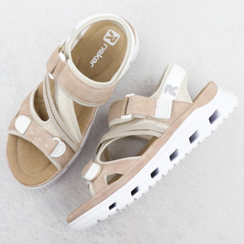 Frauensandalen Rieker 64064-31 Beige rosa 1