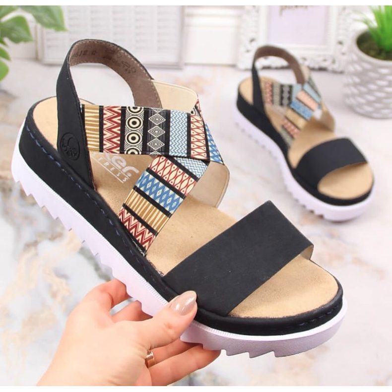 Frauensandalen Rieker v44g8-14 Schwarz 2