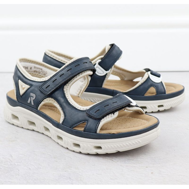 Frauen Rieker 64066-14 Marine Blue Sandalen blau 1