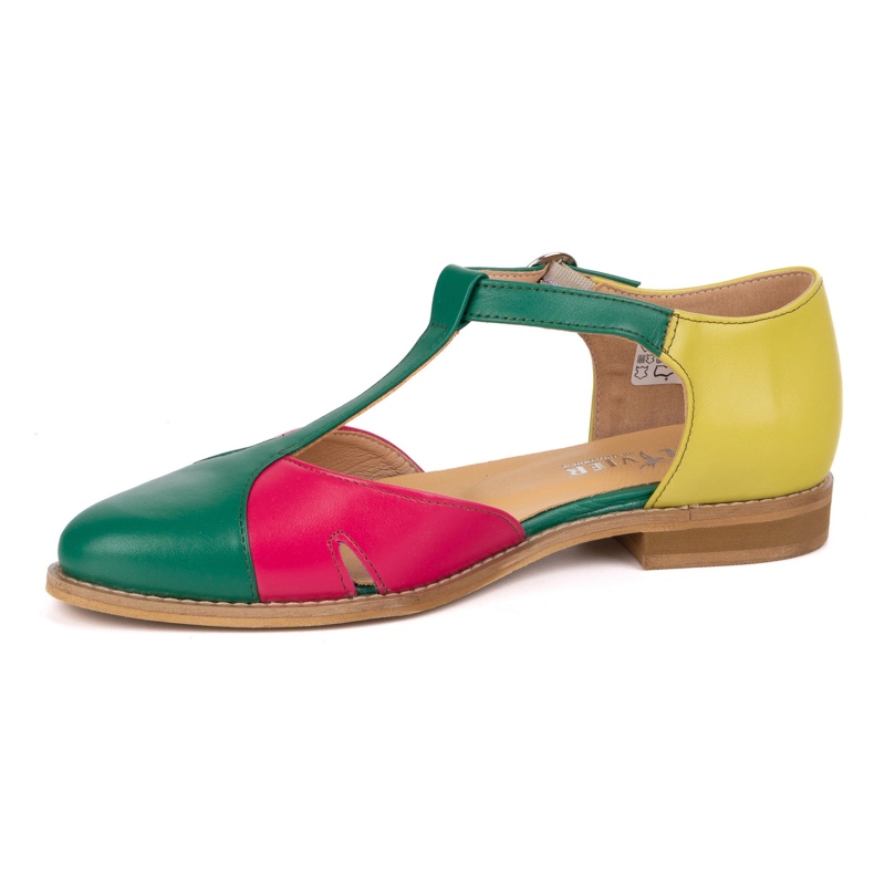 Olivier Frauen Ledersandalen 4240/35 Ziel/Roz/Zol grün 1