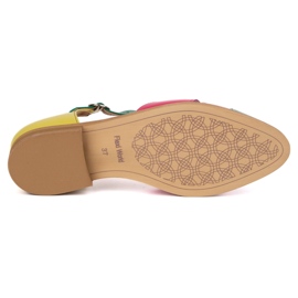 Olivier Frauen Ledersandalen 4240/35 Ziel/Roz/Zol grün 5
