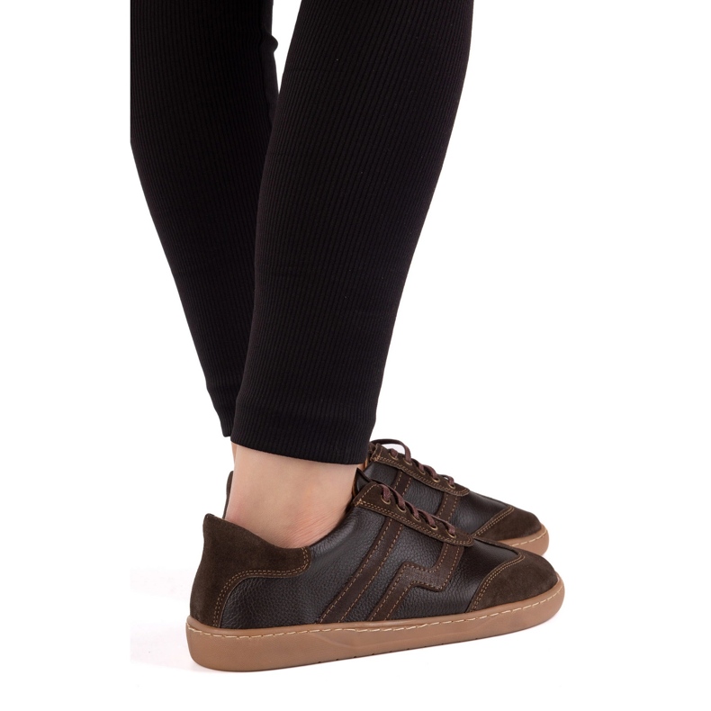 Barfuß Frauen Lederschuhe Olivier Eliza Dunkelbraun 1